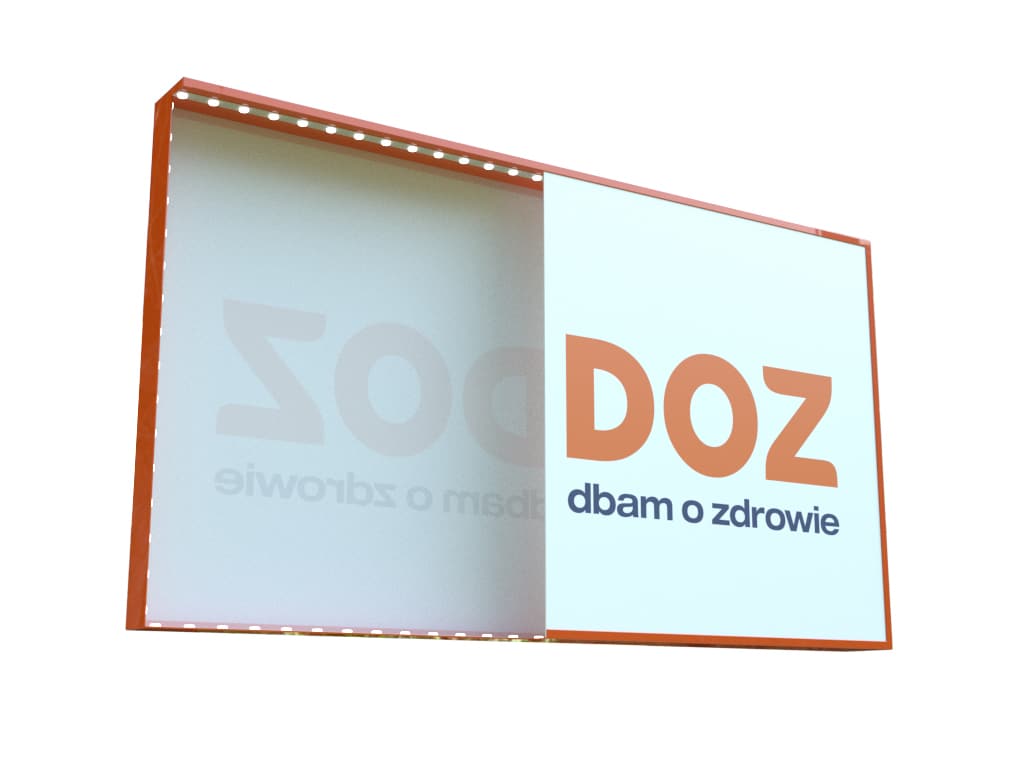 kaseton aluminiowy dwustronny_LED dla DOZ